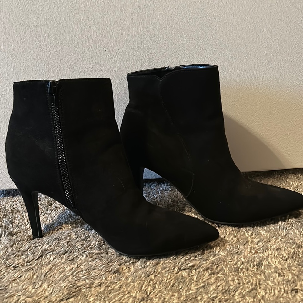 Black Unisa Heeled Boots Pointed Toe